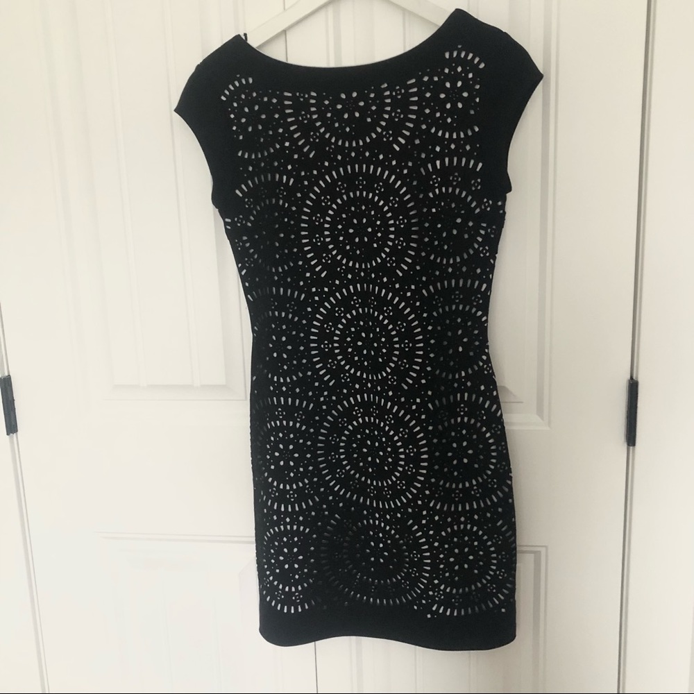 Dex laser cut short dress